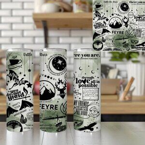 Fantasy Bookish Tumbler throne of glass cup ACOTAR mug fourthwing cup bookish